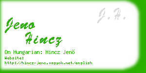jeno hincz business card
